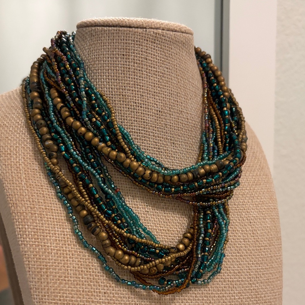 Fabulous Multicolor Beaded Necklace 15”